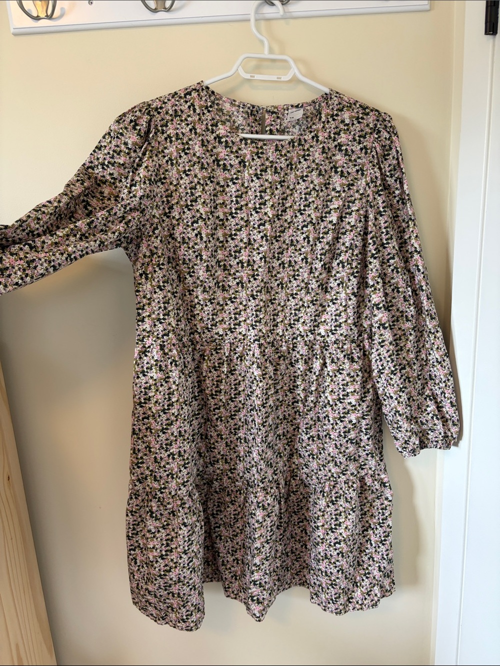 Anko Pink and green Floral Tiered Dress mini dress